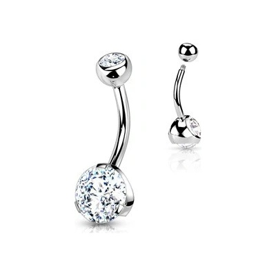 Šperky4U piercing do pupíku banánek se zirkony BS01054-C