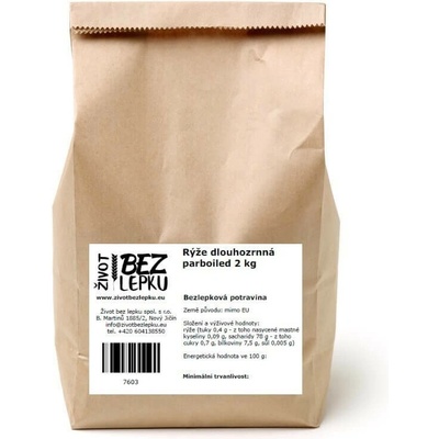 Život bez lepku rýže dlouhozrnná parboiled 2 kg