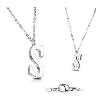 Šperky4U Ocelový řetízek s přívěškem iniciála OPD0096-S
