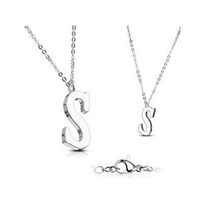 Šperky4U Ocelový řetízek s přívěškem iniciála OPD0096-S