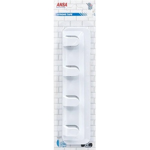 Ansa Пластмасова закачалка с 4 куки Анса бял (А 310)