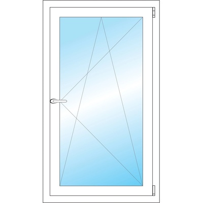OKNA HNED Plastové okno 67x116 cm (670x1160 mm) bílé otevíravé a sklopné pravé