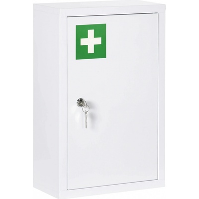 kleankin lékárnička uzamykatelná police ocelový korpus 30 x 14 x 46 cm bílá