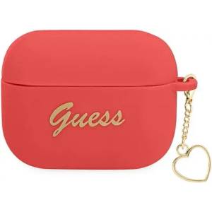 Guess Калъф Guess GUAPLSCHSR за AirPods 3, червен, силикон, Charm Heart Collection (GUAPLSCHSR)