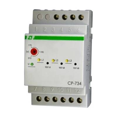 F&F Relé pro regulaci napětí 3fázové 3x (50-450V)+N 3Z 8A 170-210V AC CP-734