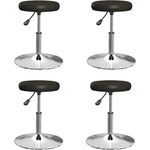 vidaXL Tрапезни столове, 4 бр, черни, изкуствена кожа (3085579)