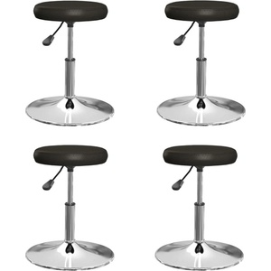 vidaXL Tрапезни столове, 4 бр, черни, изкуствена кожа (3085579)