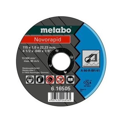 Metabo Novorapid Řezný kotouč 115 x 1,0 x 22,23 mm 616505000