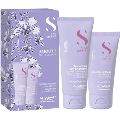 ALFAPARF Milano Semi di Lino Smooth Minisize Kit комплект за пътуване за непокорна коса