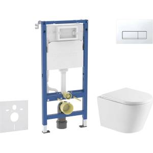 Geberit Duofix - Комплект за вграждане в стена, тоалетна чиния Nefia и седалка с плавно затваряне, бутон Delta50, алпийско бяло SANI11CA31114 (SANI11CA31114)