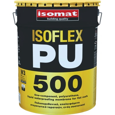 ISOMAT ISOFLEX-PU 500 - Tekutá, polyuretánová hydroizolácia s UV ochranou Farba: Biela, Hmotnosť: 12 kg