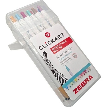 Zebra Zebra Флумастер Clickart, автоматичен, 12 цвята (1010120086)