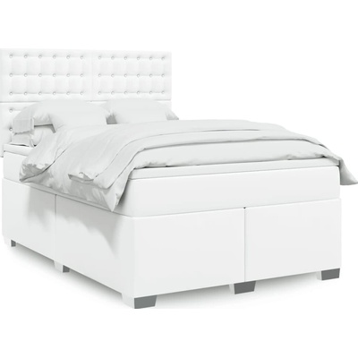 vidaXL 11461.3293025 Boxspring postel s matrací bílá umělá kůže