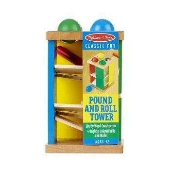 Melissa & Doug Дървена кула с топчета и чук, 000772135597
