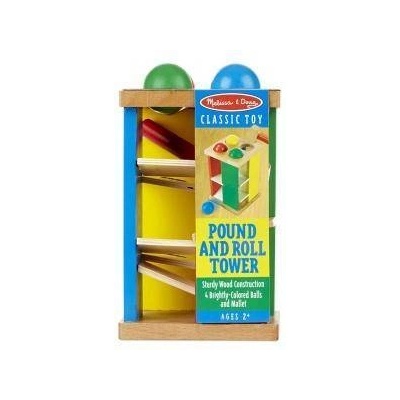 Melissa & Doug Дървена кула с топчета и чук, 000772135597