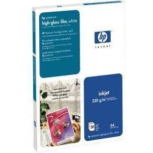 HP Хартия HP Premium High-gloss Film, White, 230 g/m·, A4, 50 sheets - C3837A