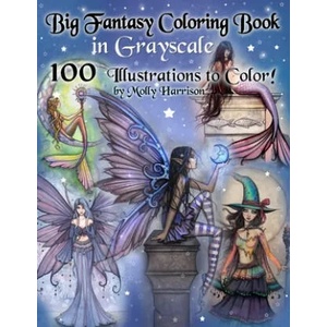 Big Fantasy Coloring Book in Grayscale - 100 Illustrations to Color by Molly Harrison | Molly Harrison (ISBN: 9781710323412)