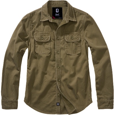 Brandit Брандирана риза с дълъг ръкав на жените, маслинова (9618.1)