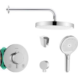 SANITINO - Душ комплект с термостат и вграден нагревател Hansgrohe, аксесоари Kielle, хром SANI21HKK014 (SANI21HKK014)
