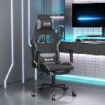 vidaXL Гейминг стол с опора за крака, черно и cветлосив, плат (3143723)