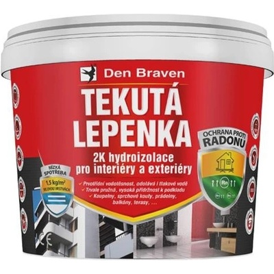 Den Braven Tekutá lepenka 21 kg vedro sivá