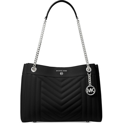 Michael Kors kožená kabelka Susan md silver černá