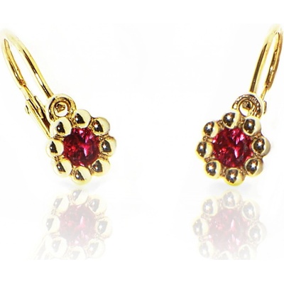 Jan Kos jewellery zlaté náušnice s červeným kamenem 47100132