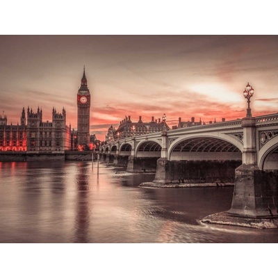 Westminsterský most a Big Ben z promenády 1 deska 80x60