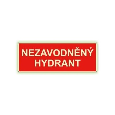 Nezavodněný hydrant - fotoluminiscenční tabulka s dírkami, plast 2 mm 210x80 mm