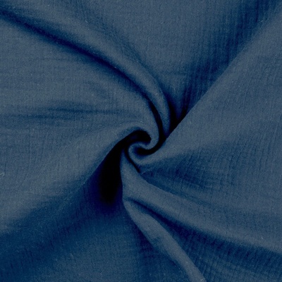 Dvojitá gázovina/Mušelín - Modrá jeans