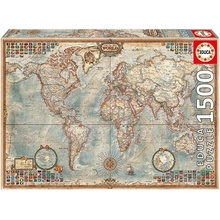 Educa Political worldmap 1500 dielov