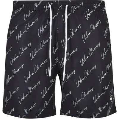 Urban Classics Бански гащета Urban classics Pattern swimming shorts - Black (Black Script)