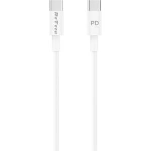 DeTech Кабел за данни DeTech DE-C29PD, Type-C - Type-C, PD, 1.0m, Бял - 40112