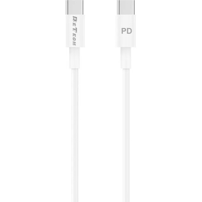 DeTech Кабел за данни DeTech DE-C29PD, Type-C - Type-C, PD, 1.0m, Бял - 40112
