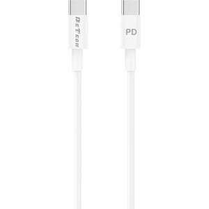 DeTech Кабел за данни DeTech DE-C29PD, Type-C - Type-C, PD, 1.0m, Бял - 40112