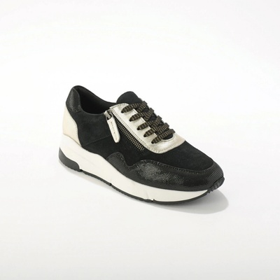 Blancheporte sneakers s tkaničkami a zipem kůže černá