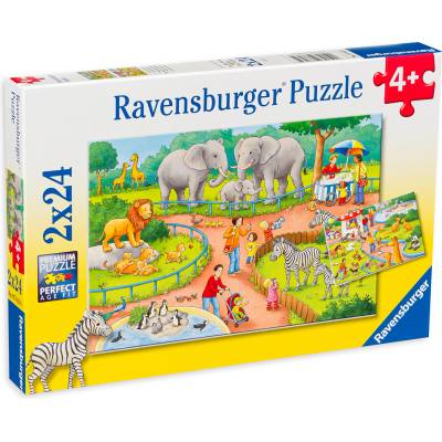 Ravensburger Пъзел Ravensburger от 2 x 24 части - Зоопарк (7813)