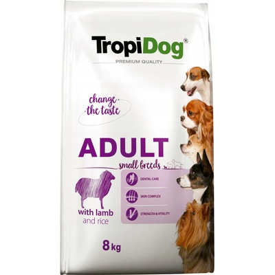 Tropidog Premium Adult Small Breeds s jehněčím a rýží 8 kg