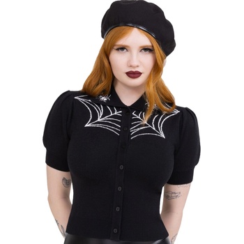 KILLSTAR Дамски пуловер KILLSTAR - Cobweb Sally - Black/White - KSRA013150