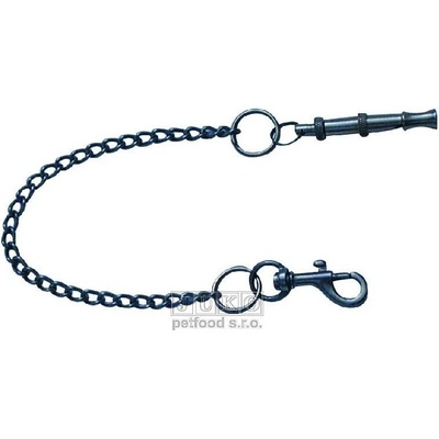 Píšťalka kovová 6 cm s řetízkem 26 cm a karabinou-WHC-10797