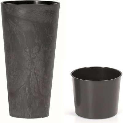 Kvetináč Prosperplast TUBUS SLIM BETON EFFECT antracit 30 cm