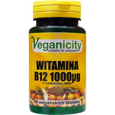 Veganicity Vitamín B12 Cyanocobalamin 1000 µg 90 vegan tablet