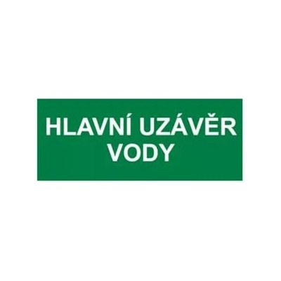 Informační samolepka hlavní uzávěr vody 8 x 20 cm