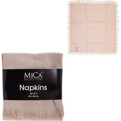 Obrúsky textil Villia béžové, 4 kusy - d40xš40cm