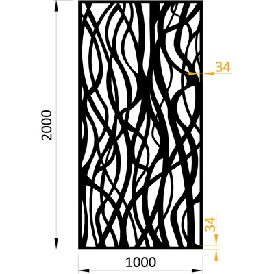 Plech vzor 1264, 1000 x 2000 x 2,5 mm, bez úpravy