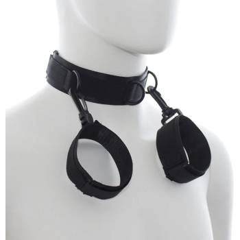 Image 1 of Система за задържане, яка и белезници - Fetish Collar Handcuffs (D-230093)