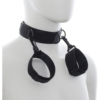 Система за задържане, яка и белезници - Fetish Collar Handcuffs (D-230093)
