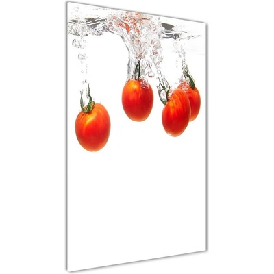 Vertikálny foto obraz fotografie na skle Paradajky pod vodou 50x100 cm
