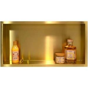 BALNEO Вграден рафт Balneo Wall-Box правоъгълен, 60x30x7 см, матово злато (OB-BR3)