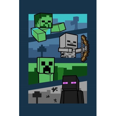 JERRY FABRICS Fleece deka Minecraft Mobs and Shadows